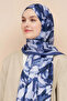 Sinder Desen Italian Silk Shawl - Navy Blue - 3