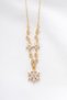 Flower Model Gold Color Zircon Stone Stainless Steel Women's Necklace