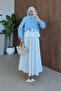 Ribbon Skirt Set Baby Blue