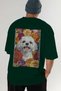 For Dog Lovers 10 Green Oversize T-Shirt with Dog Print on the Back 100% Cotton Unisex Dog Lover Premium Design - 7