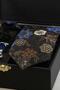 Black Men's Gift Box - Tie with Handkerchief, Cufflinks, Tie Clip Kmk206 - 3