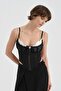 Women's Blouse Corset with Brooch Detail on the Front and Agrafl Design on the Front - 2