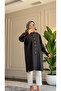 6544 - Comfortable and Stylish Buttoned Pocket Sleeve Pocket Embroidery Detailed Soft Modal Fabric Long Women's Tunic - 2