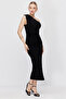 Women's One-Shoulder Drape Detailed Dress - 3