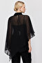 Women's Chiffon Cape Detailed High Neck Blouse - 7