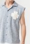 Offlower Zero Sleeve Oversize Shirt with Chest and Back Patch Detail - 2