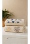 Asvâ Home 2-Piece Deniz Peshtemali 80X175 cm 100% Cotton Eye Motif and Coral Pattern Fringed Beach Towel