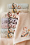 Feris - 70% Bamboo / 30% Cotton Embroidered Hand Towels - Set of 6 50X90 - 2