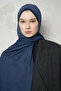 Double-Sided Premium Shawl with Textured Pattern - Navy Blue - 5