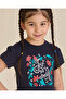 Girls Black Printed T-shirt - 4