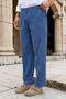 Sports Sweatpants Elastic Waist Cotton Thin Summer Fabric Large Size (Denim Blue) - 2