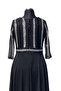Linear Sequin Embroidered V-Neck Evening Dress - 6