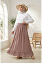 Elastic Waist Floral Patterned Skirt 0311-03 Dusty Rose - 2