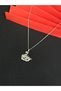 316L Steel Silver Color Swan Figure Stone Pendant - 3