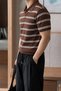 Men's Striped Polo Collar Viscose Knitwear T-Shirt – Slim Fit Summer Stylish Knitwear Polo - 2