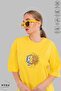 Unisex Crew Neck Sun Moon Printed Cotton Oversize Short Sleeve T-Shirt - 4