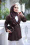 Brown Elastic Waist Dabıl Jacket