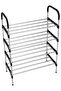 4 Tier Shoe Rack, Durable Iron Storage Portable Lightweight Organizer Perfect for Bedroom, Closet, Entryway, Dorm Room Silver, DC2054 - 4