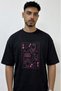 Queen Energy Design Printed Oversize Black T-Shirt