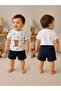 Mini Bear Friends Printed Cotton Combed Cotton Baby Boy Shorts Summer Set - 7