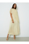 Yellow Strappy Maxi Dress with Chiffon Shawl - 3