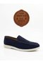 Navy Blue Suede Genuine Leather Thermo Sole Loafer Men's Casual Shoes Tge230402 - 5