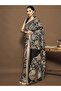 Women's Pure Chiffon Peach Embellished Designer Saree With Blouse Piece - 5