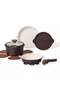 10-Piece Ceramic Nonstick Cookware Set with Detachable Handle, PFAS-Free Healthy Cooking Pots & Pans, Stackable Design with Pour Spouts