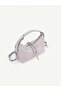 Women's Faux Leather Strap Shoulder Bag with Zipper and Rope Detail - 3