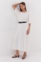 Bat Sleeve Belted Dress Ecru