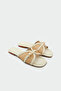 Cleo Buckle Straw Detailed Women's Ecru Flat Slippers - 2