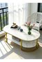 Modern Design Luxury Coffee Tables Living Room With Storage Round Marble Design Nightstands Wooden Mesas Bajas Home Furniture 100*50*45cm - 3