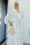 Premium Design Layered Guipure Imported Tulle Dress – White - 7