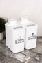 2-Piece 2200 ml Self-Scaled Detergent Set Colored & White Labeled Detergent Dispenser Set Storage Container