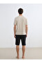 Gray Crew Neck Teddy Printed Men's Shorts Pajama Set - 5