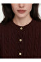 Vizyon New Season Hair Braid Patterned Women's Knitwear Cardigan - 3