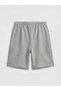 Gray Elastic Waist Boys' Pique Shorts - 3