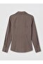 Lcw Studio Brown Shirt Collar Striped Blouse - 5
