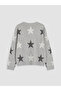 Star Patterned Crew Neck Girls' Cardigan - 3