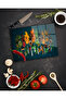 2-Piece Glass Cutting Board with Spice Pattern 25X35 4mm - 4