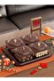 Wood grain fruit plate, nuts container dried fruit nut candy plate Candy Nuts Cookies Chips Party - 5