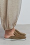 Letty Rome Beige Suede Leather Flat Sole Women's Loafer Slippers - 7