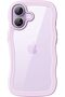 URBANNX Wavy Case for iPhone 17, Purple | Cute Wavy Design, Shockproof Protection, Hard Clear