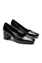 Comfortable Fit, Simple and Stylish Leather Patterned Thick Heeled Neolit Shoes - 3
