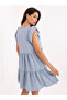 Rochie Dama Mini, Decolteu in V, RUE PARIS, Albastru Eleganta Office - 3