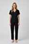 Women's Cherry Lace Viscose V-Neck Short Sleeve Pajama Set - 2