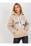 Hanorac Dama Maneca lunga, Guler inalt, ex moda, Bej Casual - 3