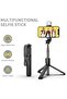 Selfie Stick with Tripod Stand Dimmable LED light Wireless Bluetooth Tripod Selfie Stick with Detachable Remote - 4