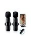 2 PCS Professional Wireless Lavalier Microphone for iPhone iPad only, Cordless Bluetooth Lapel Microphone for YouTube/Facebook Live Stream