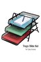 Desk Organizer with 3 Sliding Trays for Letters, Documents, , Files, Paper, Black - 4